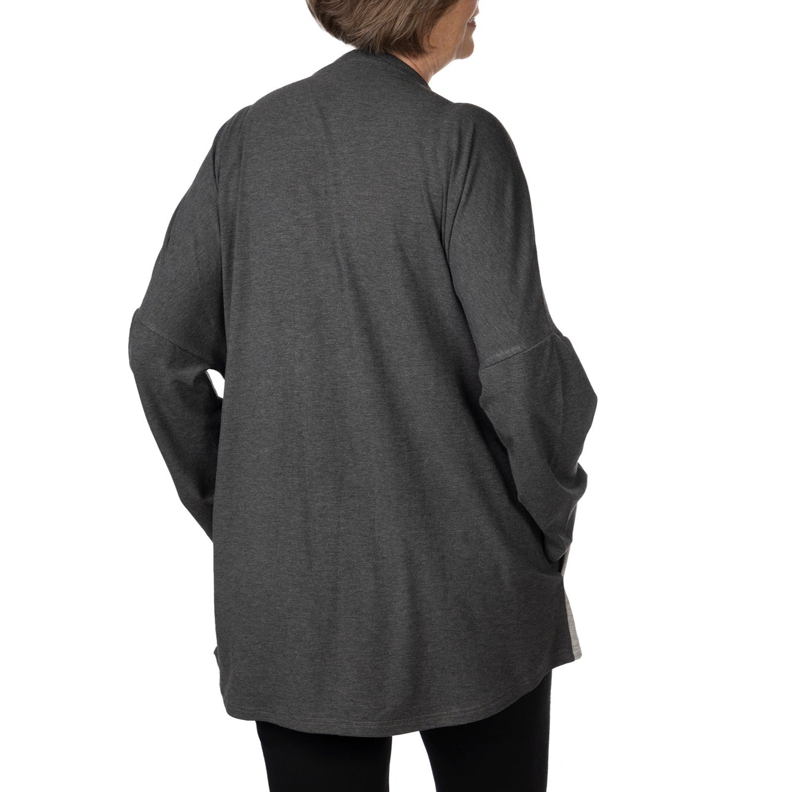 Colorblock Wrap Shirt with Drain Pockets