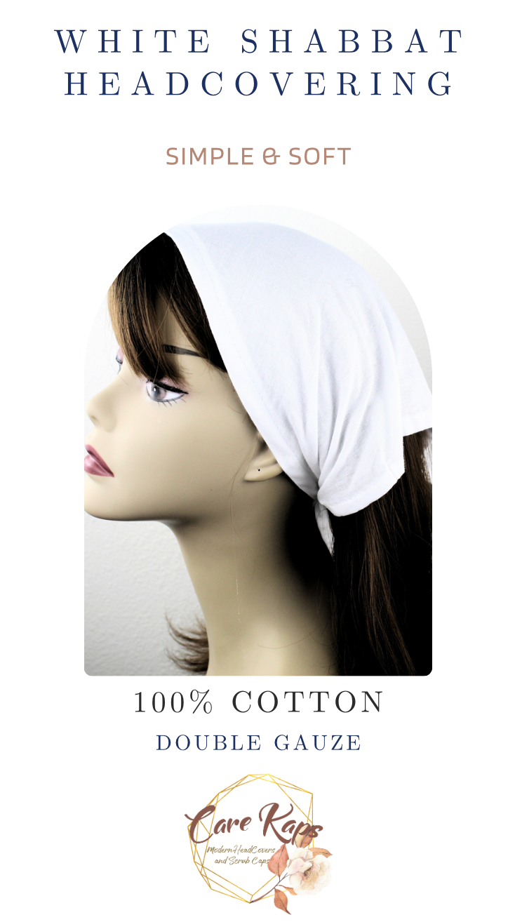 White Shabbat Head Covering Kerchief