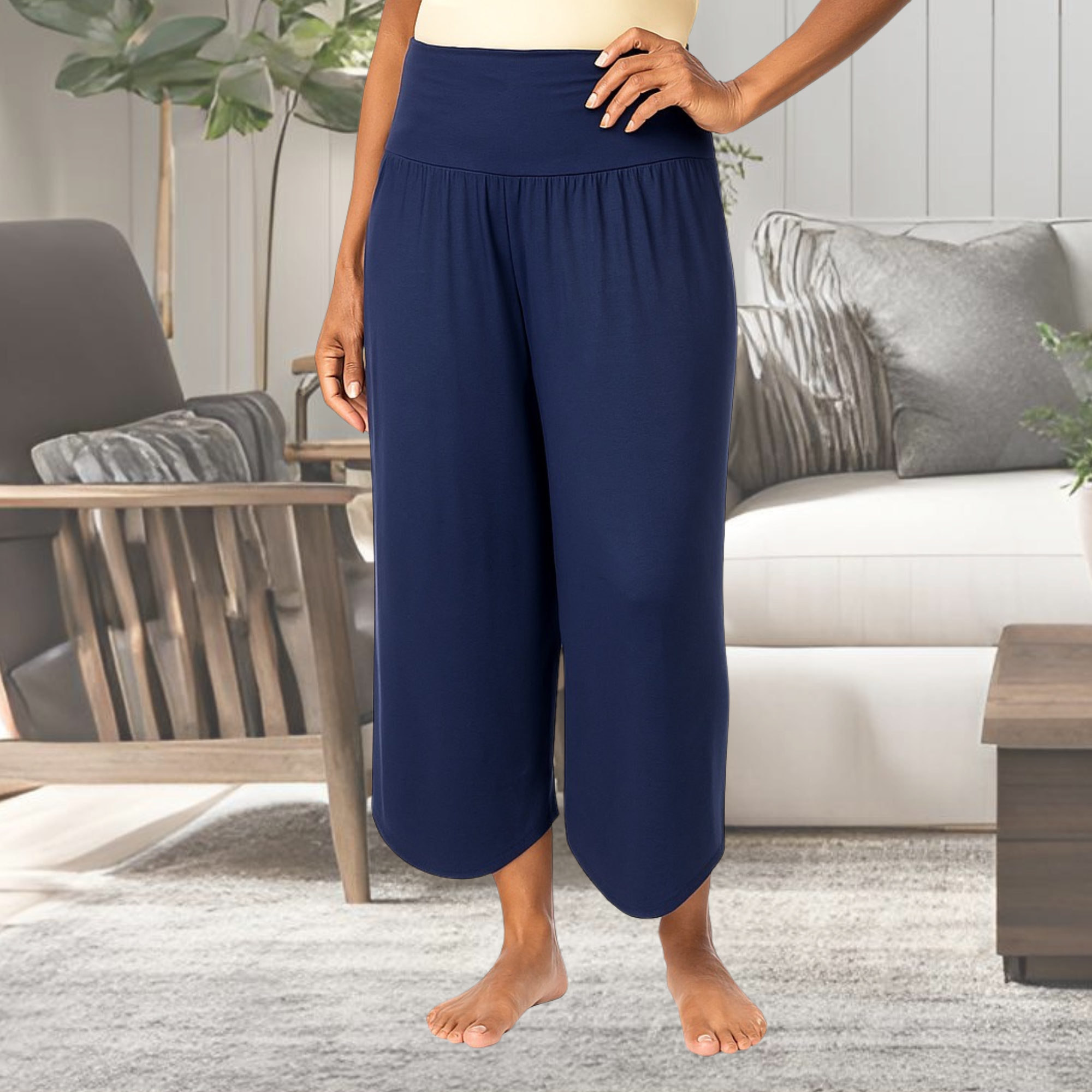 Fold Down Waist Pants