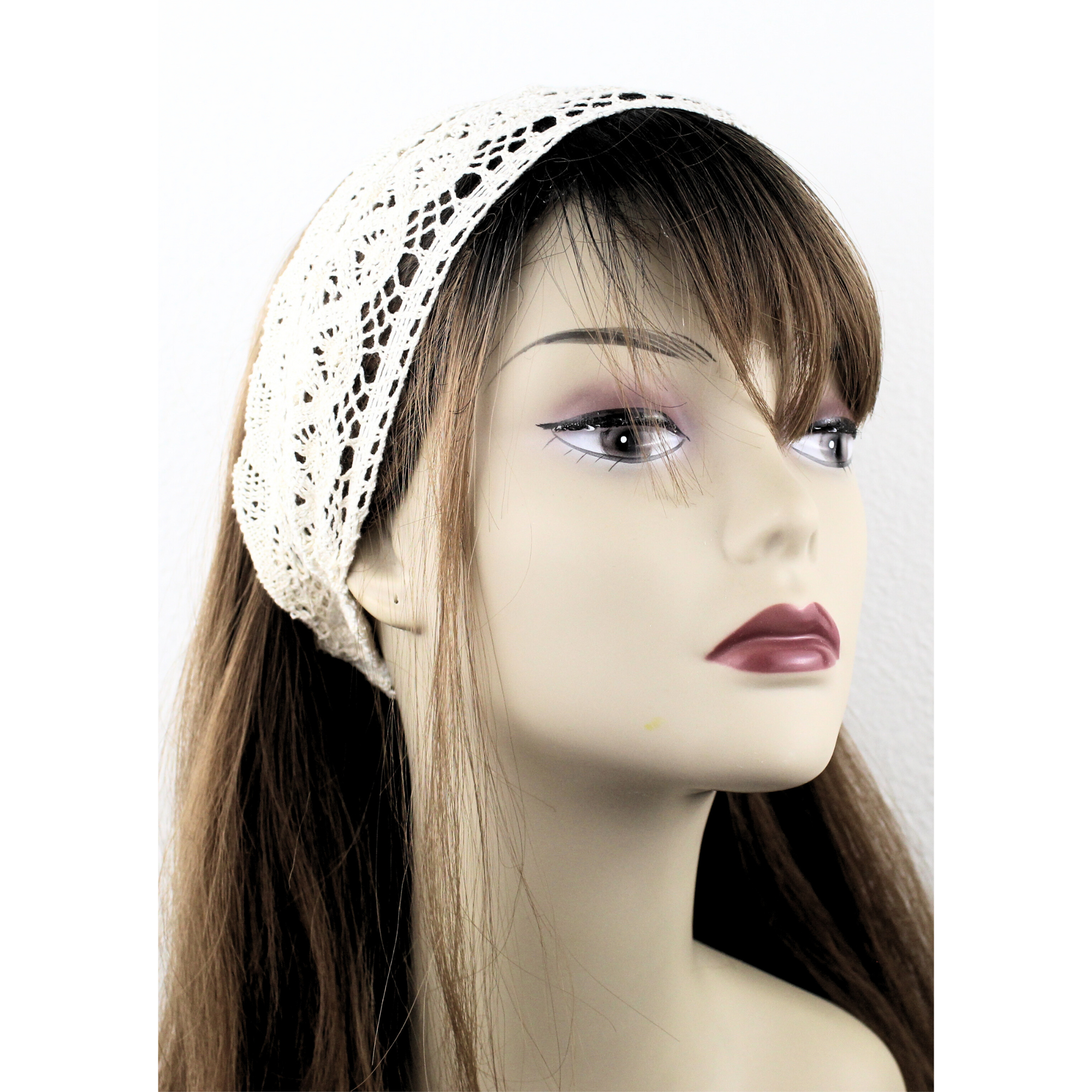 Ivory Crocheted Lace Headband
