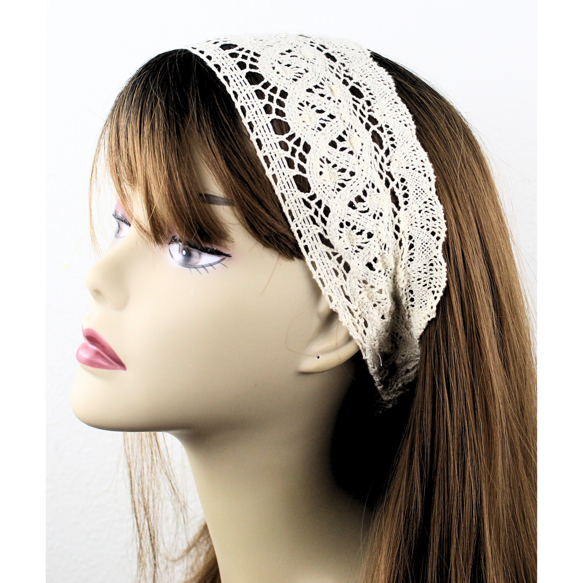 Ivory Crocheted Lace Headband