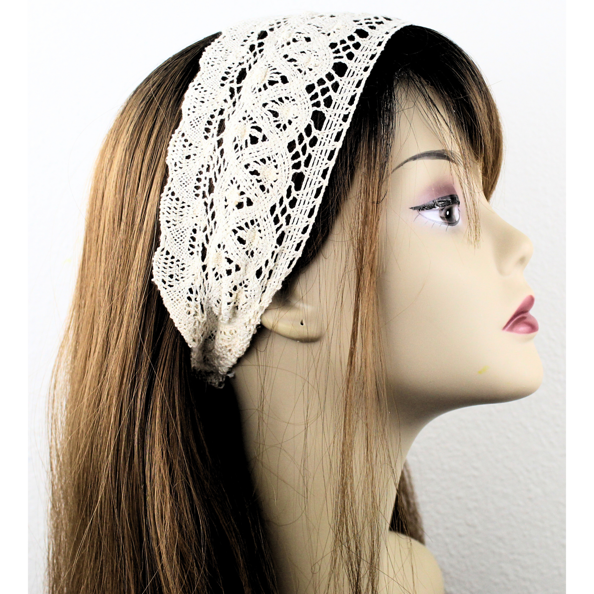 Ivory Crocheted Lace Headband