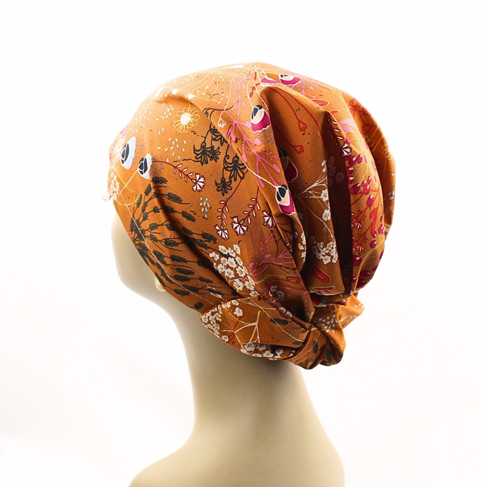 Pumpkin Spice Floral Hair Wrap