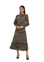 Floral Print Two Piece Midi Dress Set