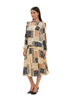 Abstract Print Two Piece Midi Dress Set