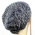Indigo Patchwork Japanese Hair Wrap