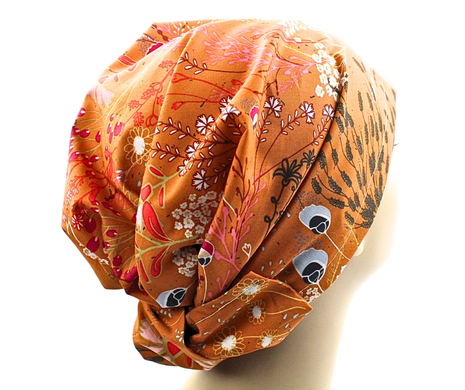 Pumpkin Spice Floral Hair Wrap