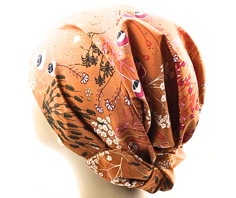 Pumpkin Spice Floral Hair Wrap