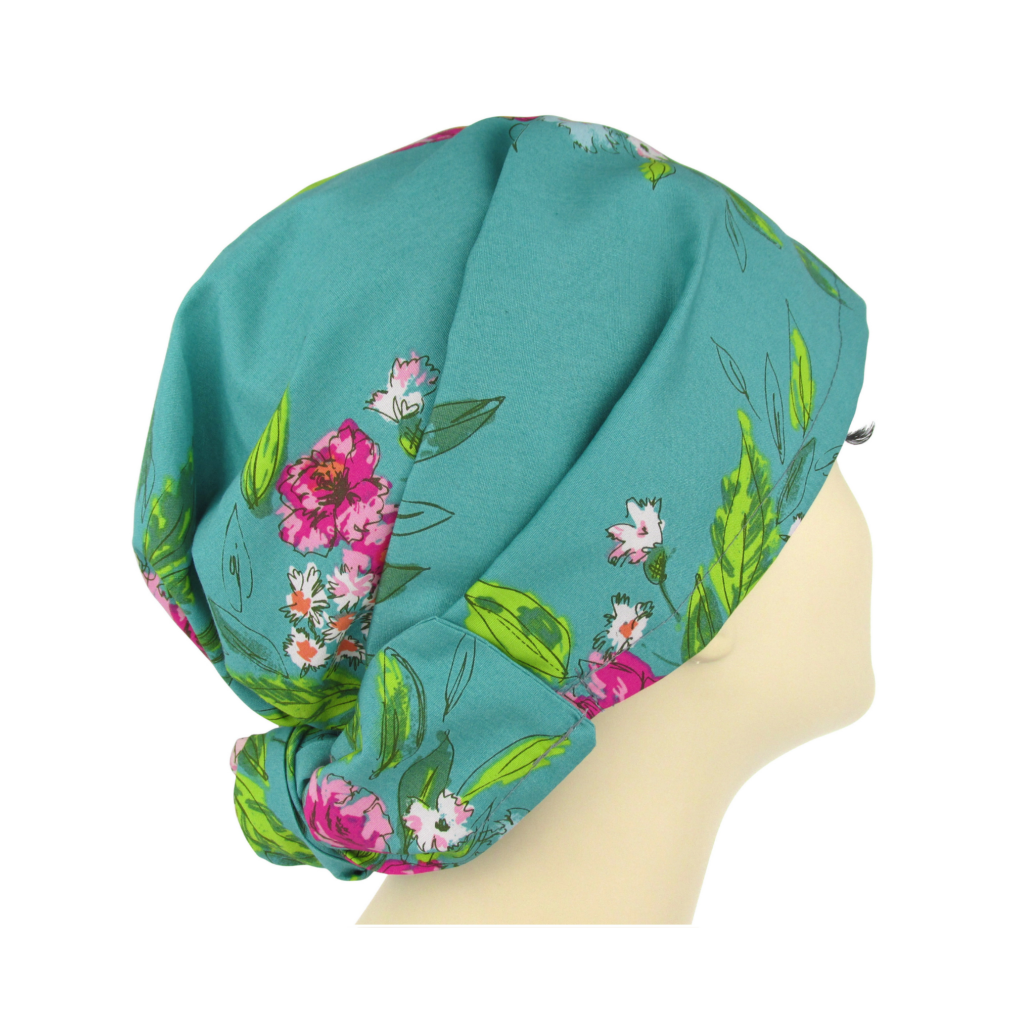 Teal Flora Headscarf