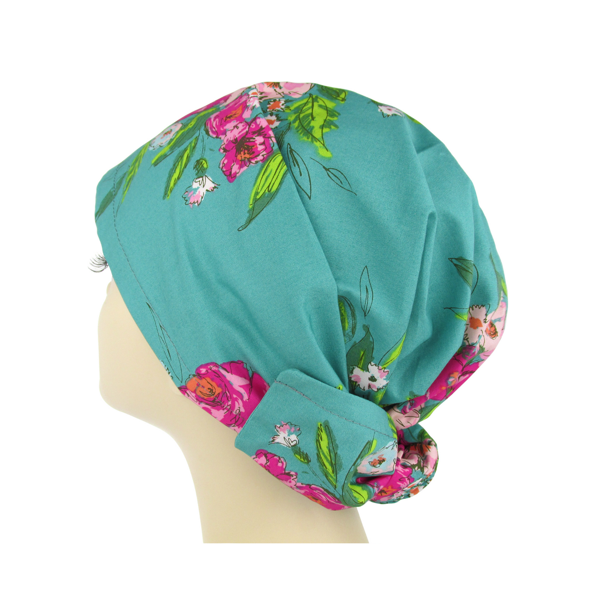 Teal Flora Headscarf