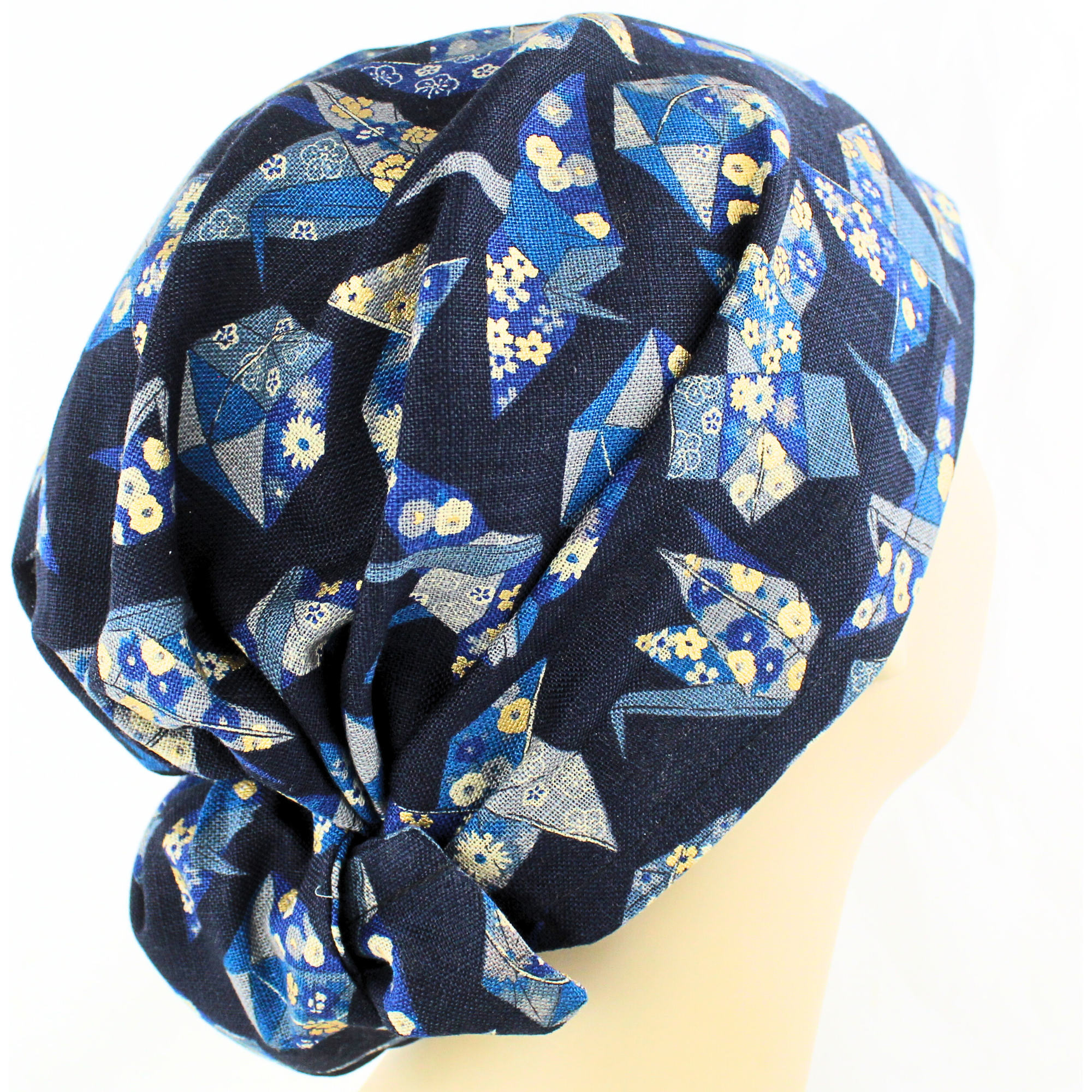 Dark Blue Origami Hair Wrap