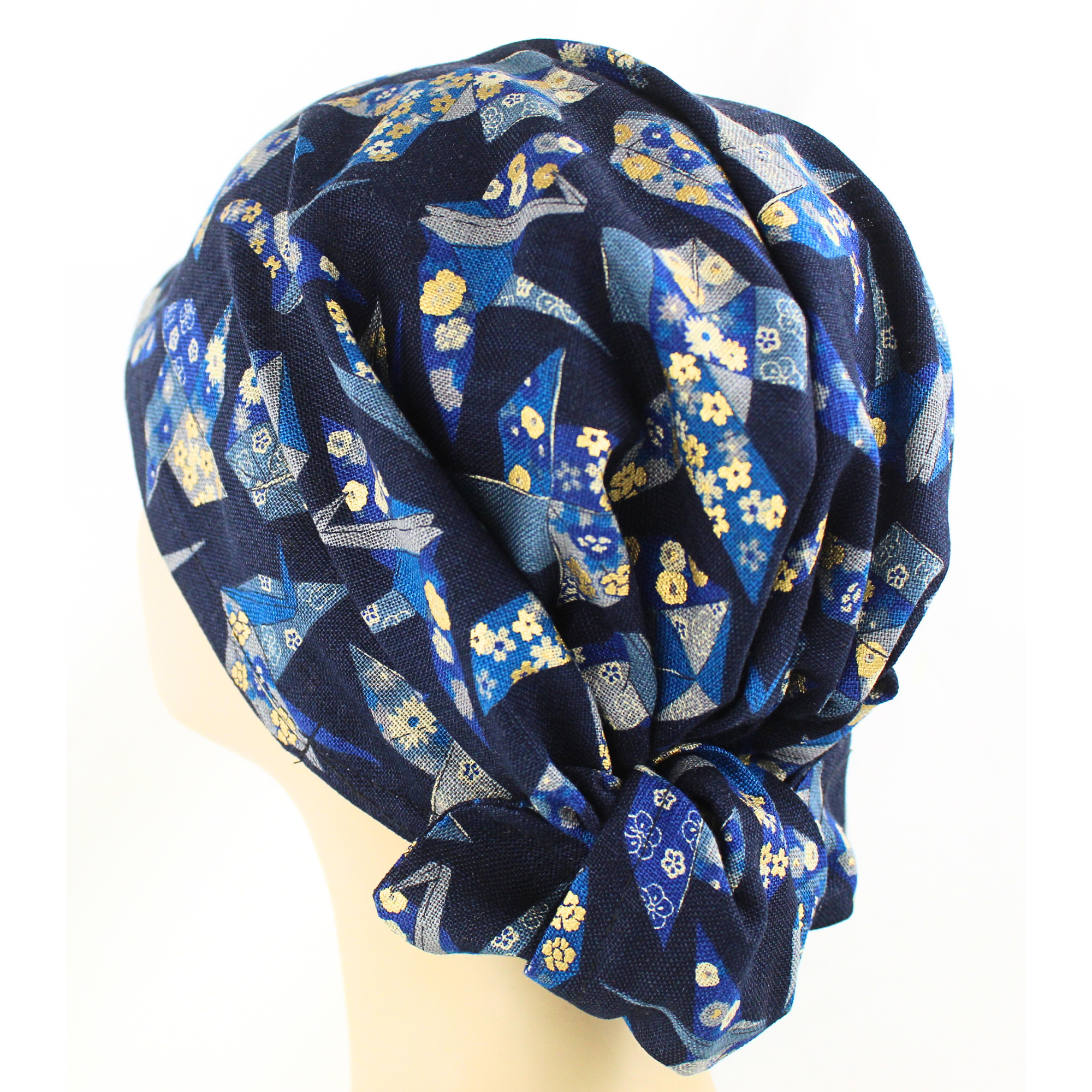 Dark Blue Origami Hair Wrap