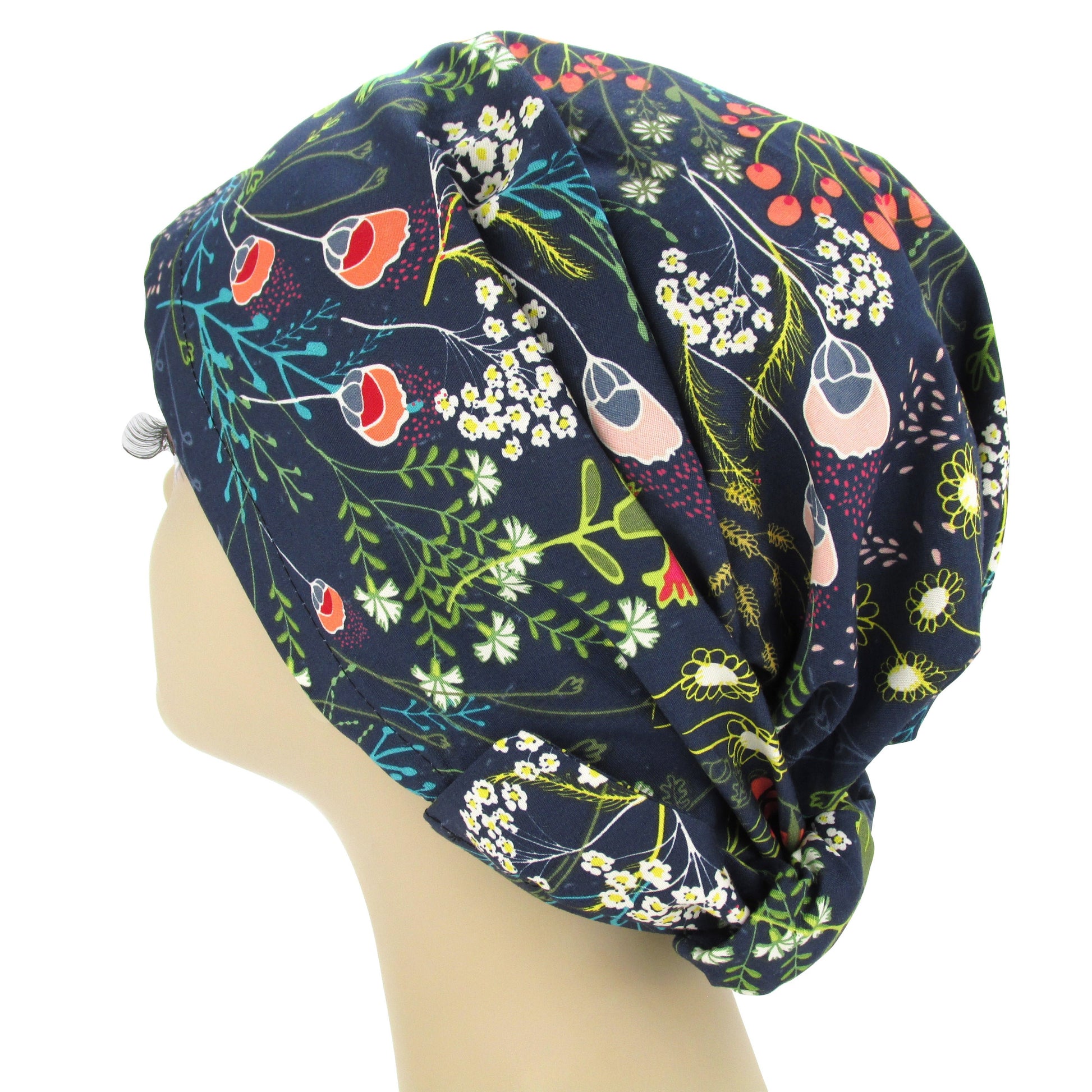 Blue Floral Headwear Scarf