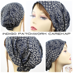 Indigo Patchwork Japanese Hair Wrap