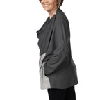 Colorblock Wrap Shirt with Drain Pockets
