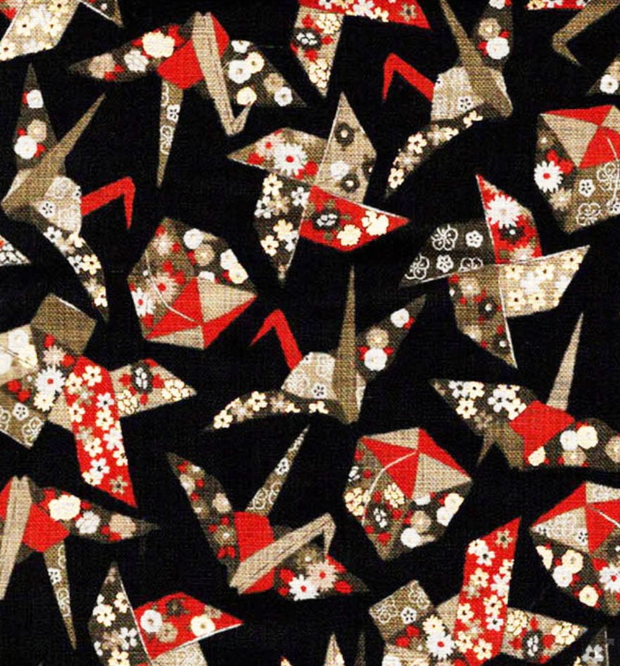 Origami Gold Accent Japanese Textile Hair Wrap