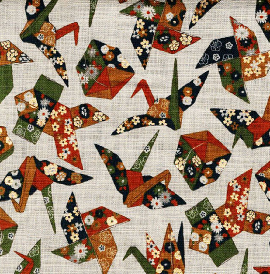 Origami Gold Accent Japanese Textile Hair Wrap