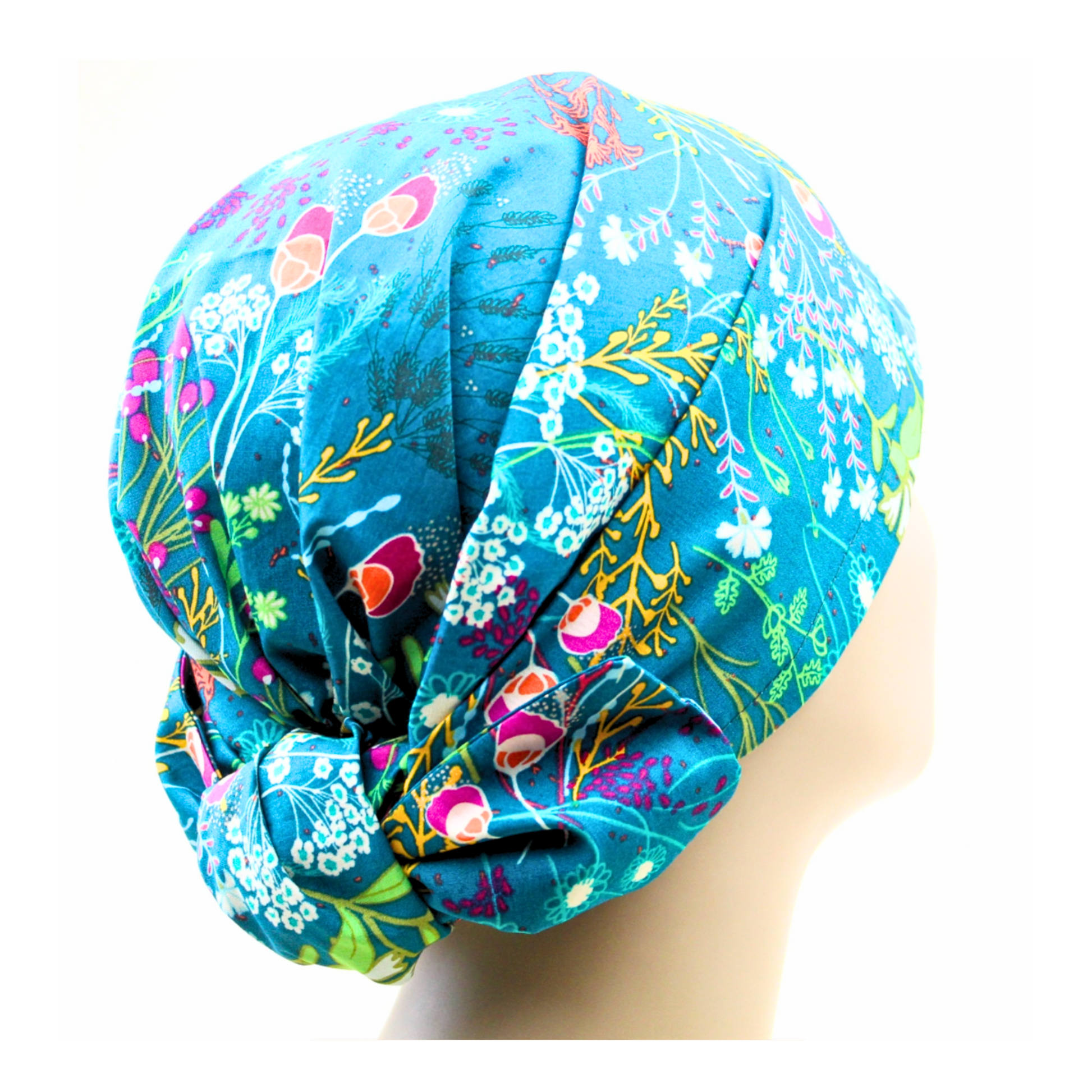 Turquoise Floral Hair Wrap