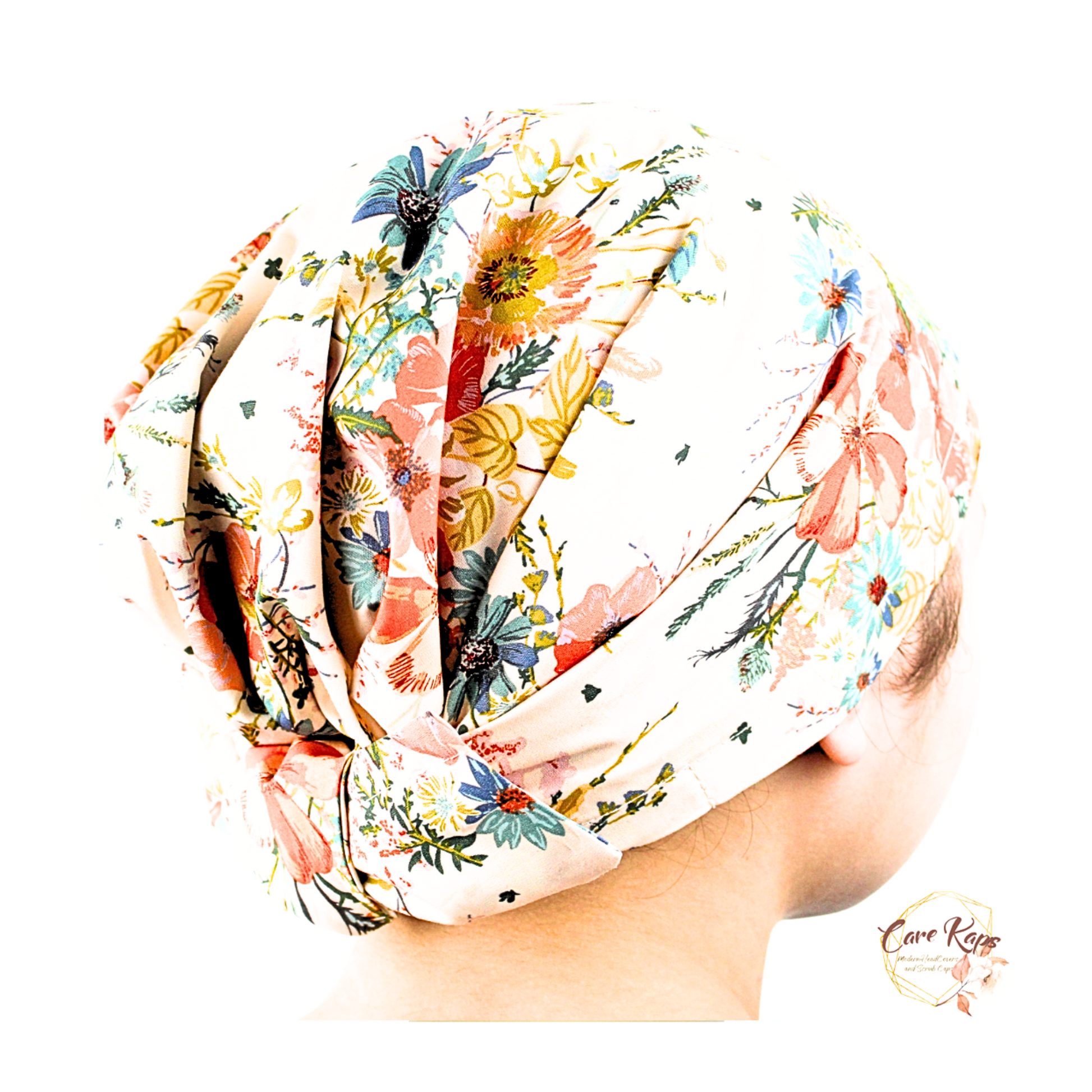Apricot Mallow Floral Hair Wrap