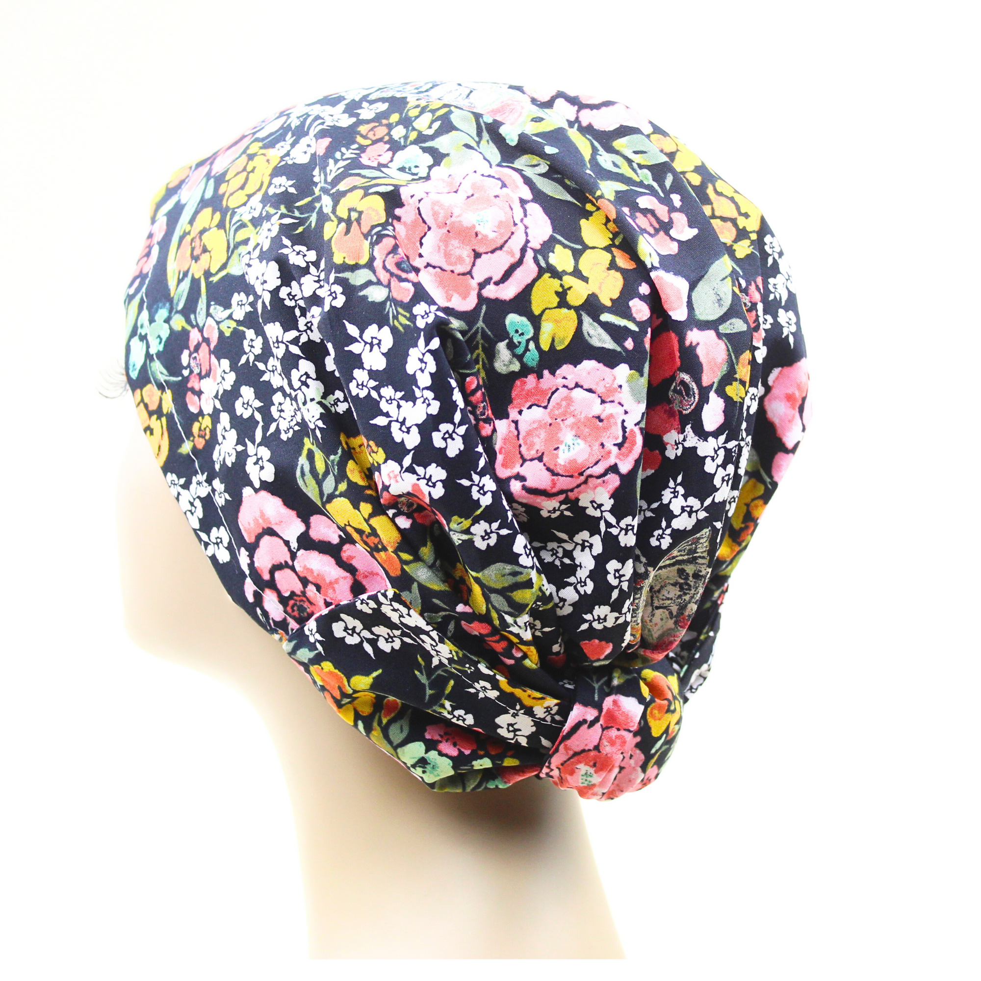 Midnight Garden Floral Head-Cover