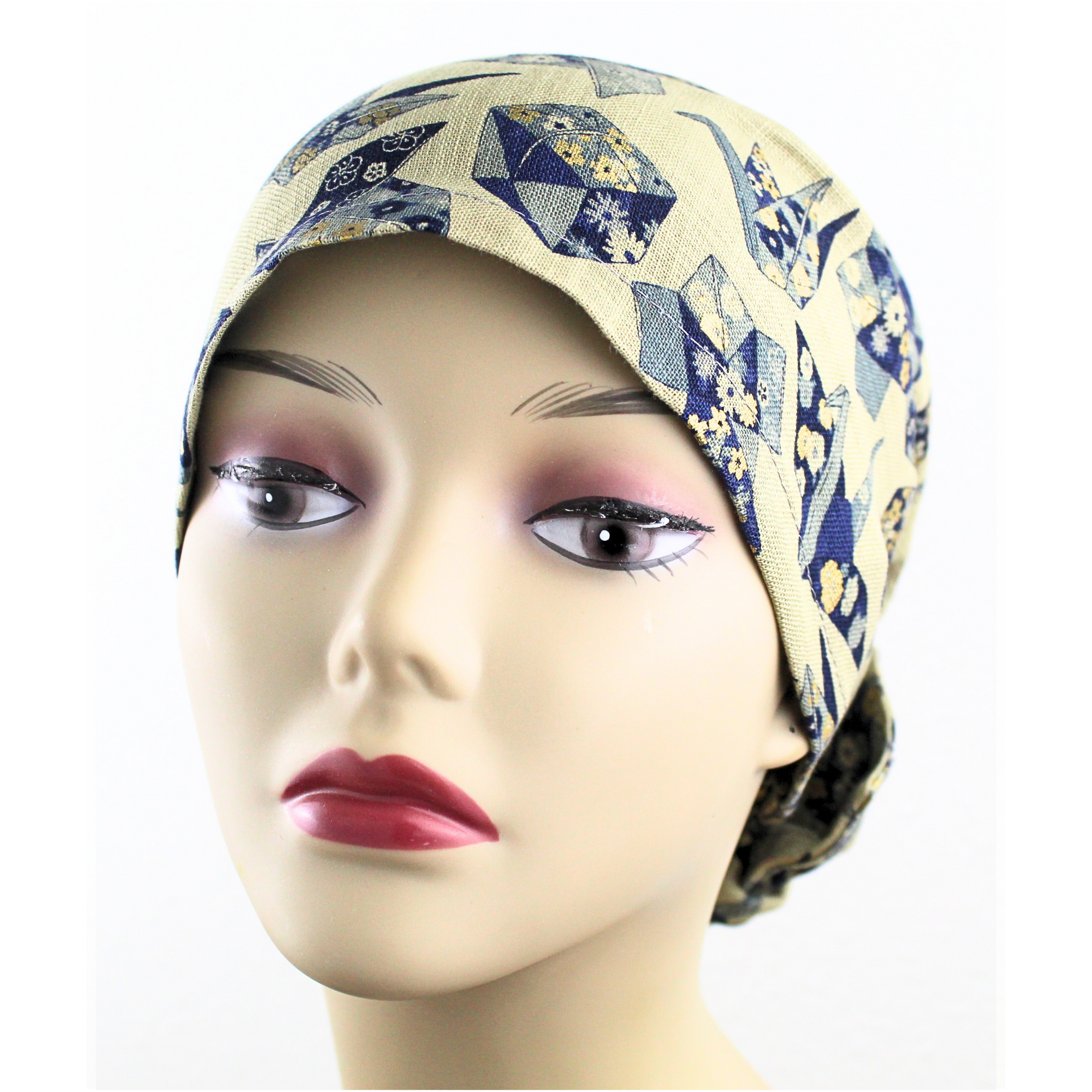 Origami Gold Accent Japanese Textile Hair Wrap