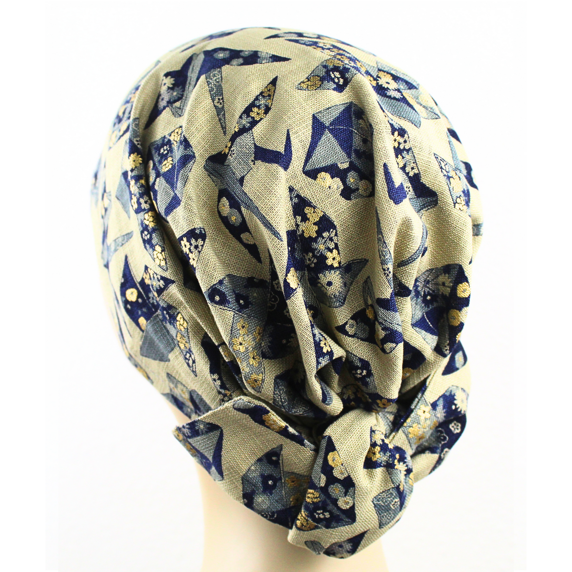 Origami Gold Accent Japanese Textile Hair Wrap