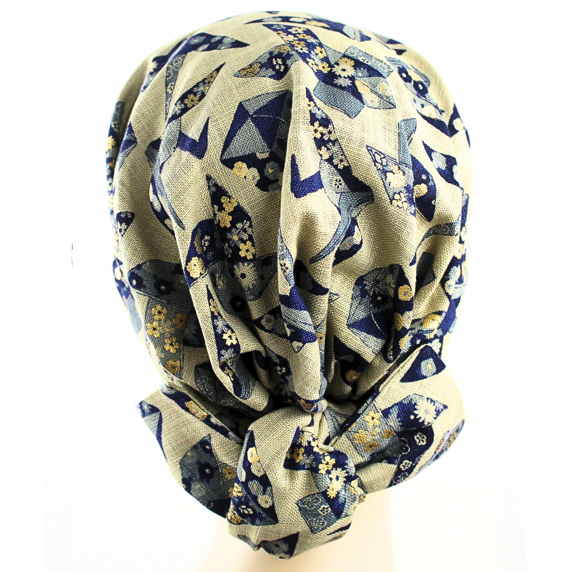 Origami Gold Accent Japanese Textile Hair Wrap