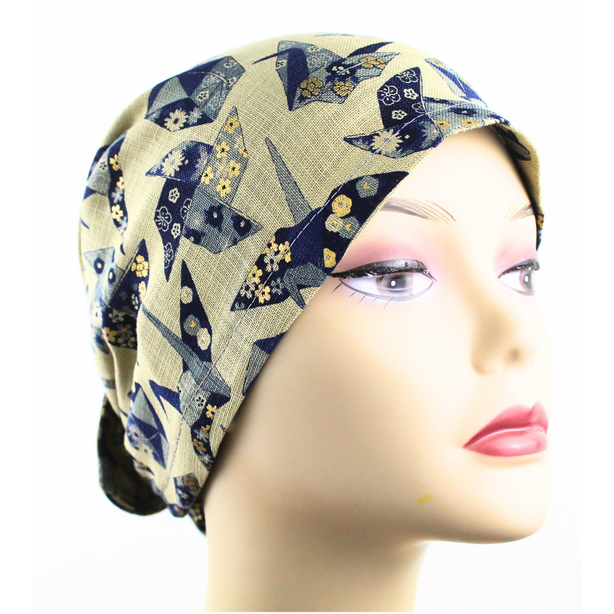 Origami Gold Accent Japanese Textile Hair Wrap