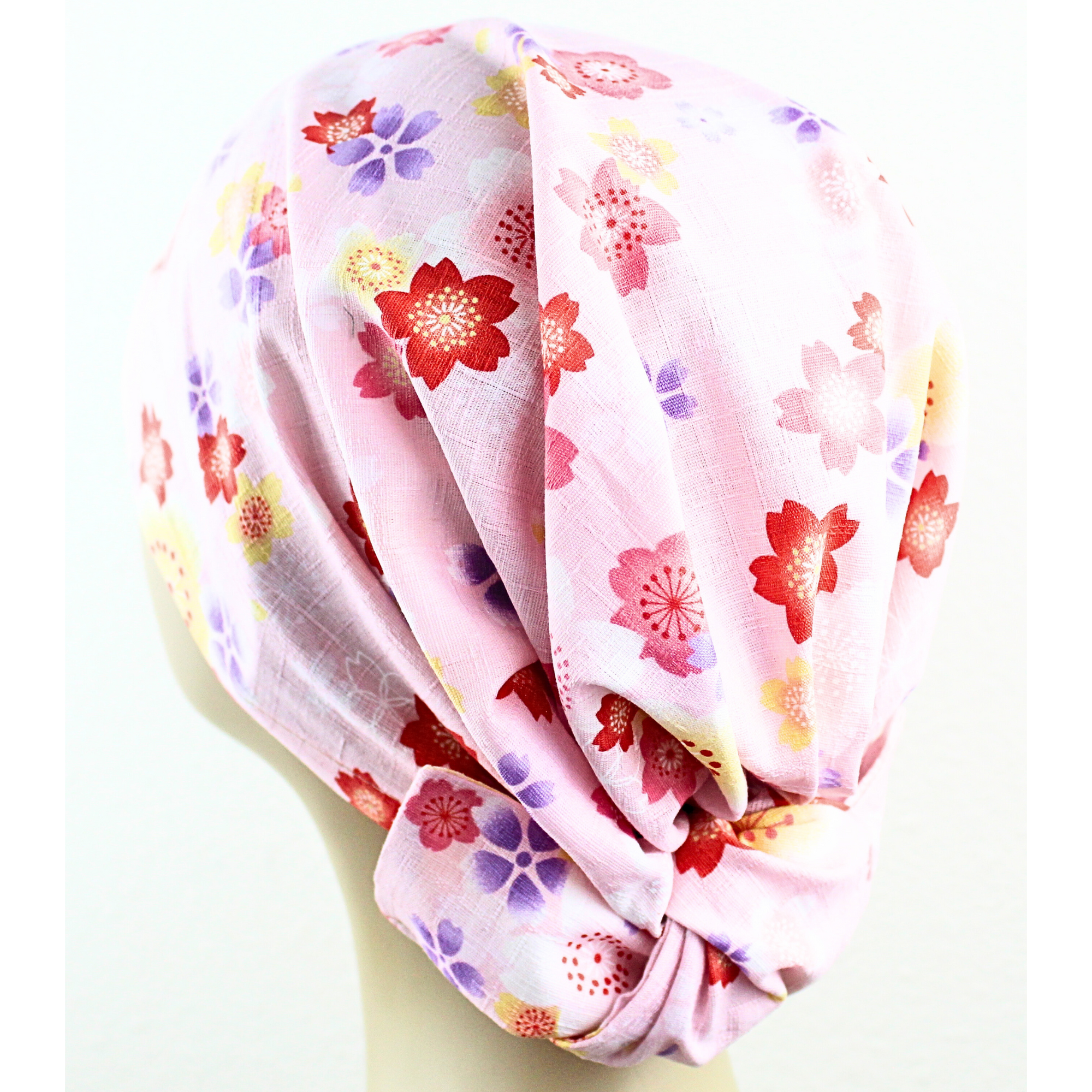 Pink Sakura Blossom Japanese Textile Hair Wrap