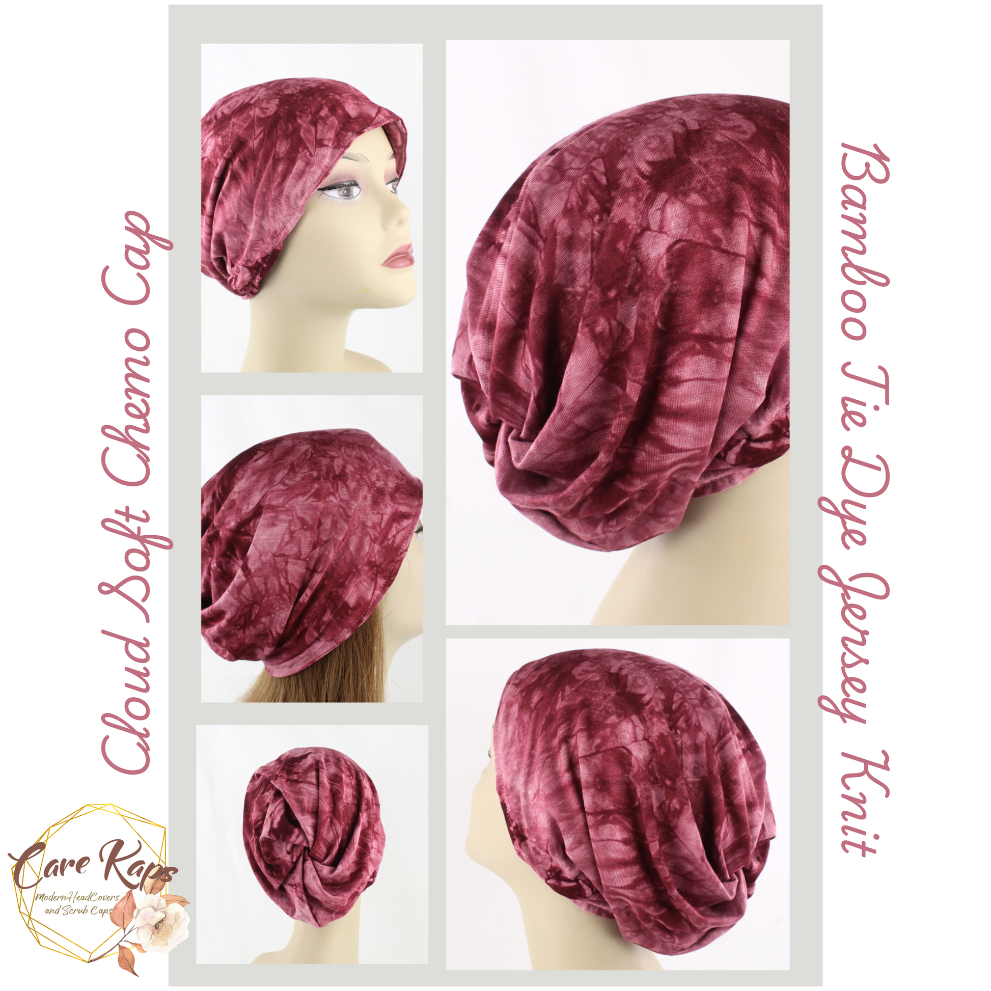 burgundy chemo cap 