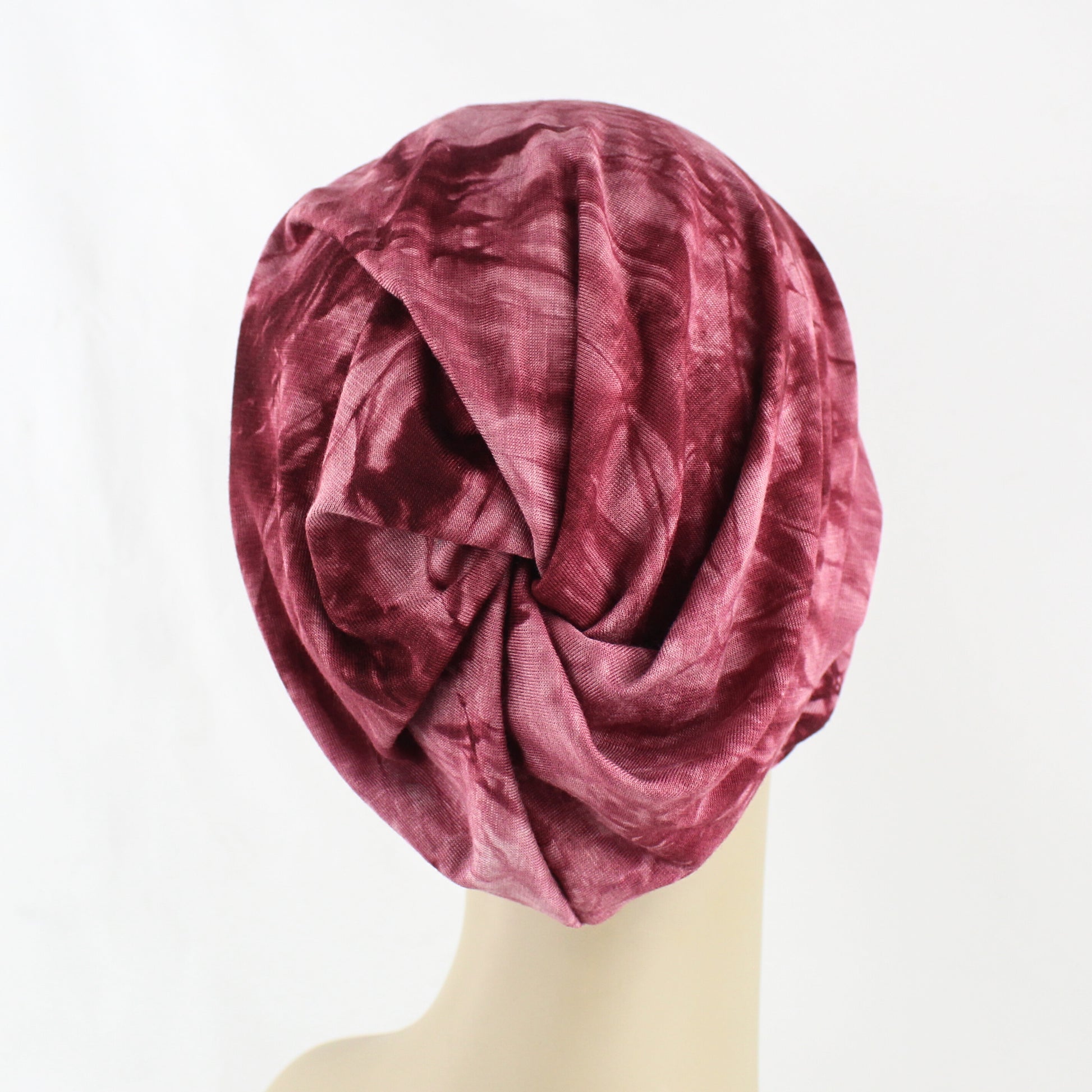 burgundy tie dye hair cover for sleep