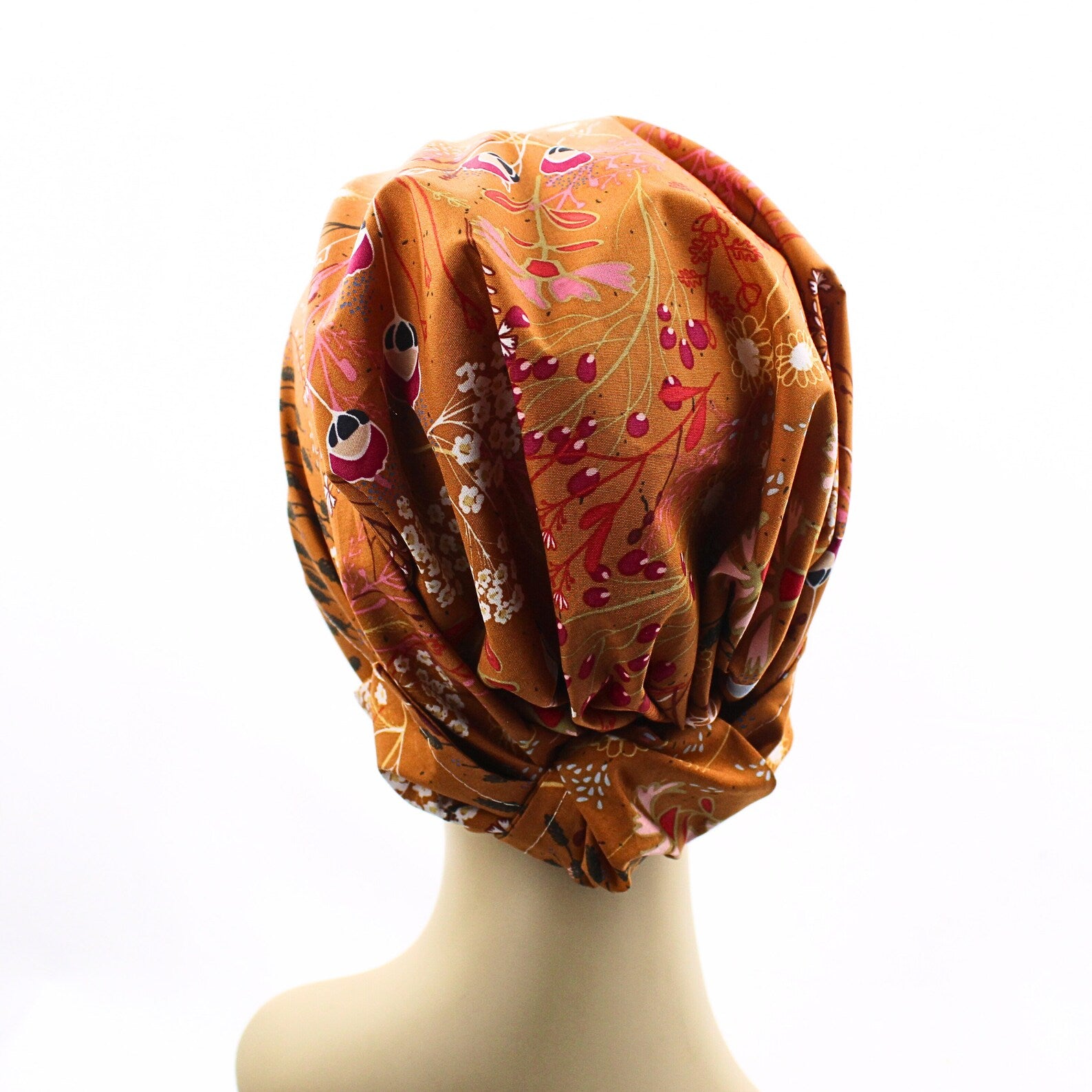 Pumpkin Spice Floral Hair Wrap