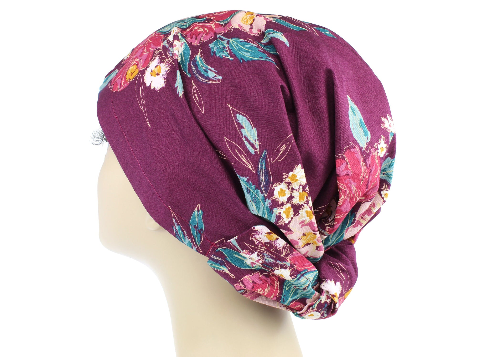 Burgundy Floral Hair Wrap